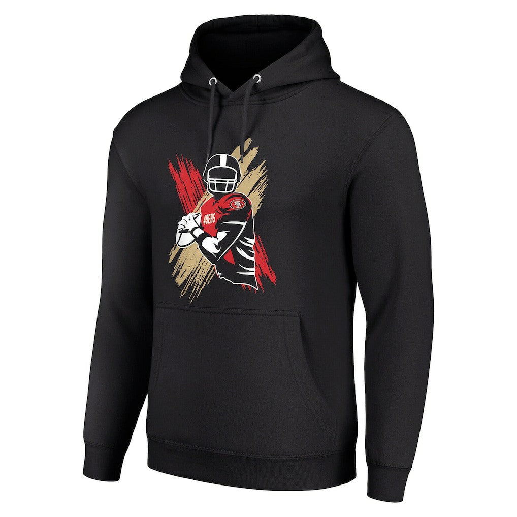 San Francisco 49ers Starter Player X Fleece Pullover Hoodie Black