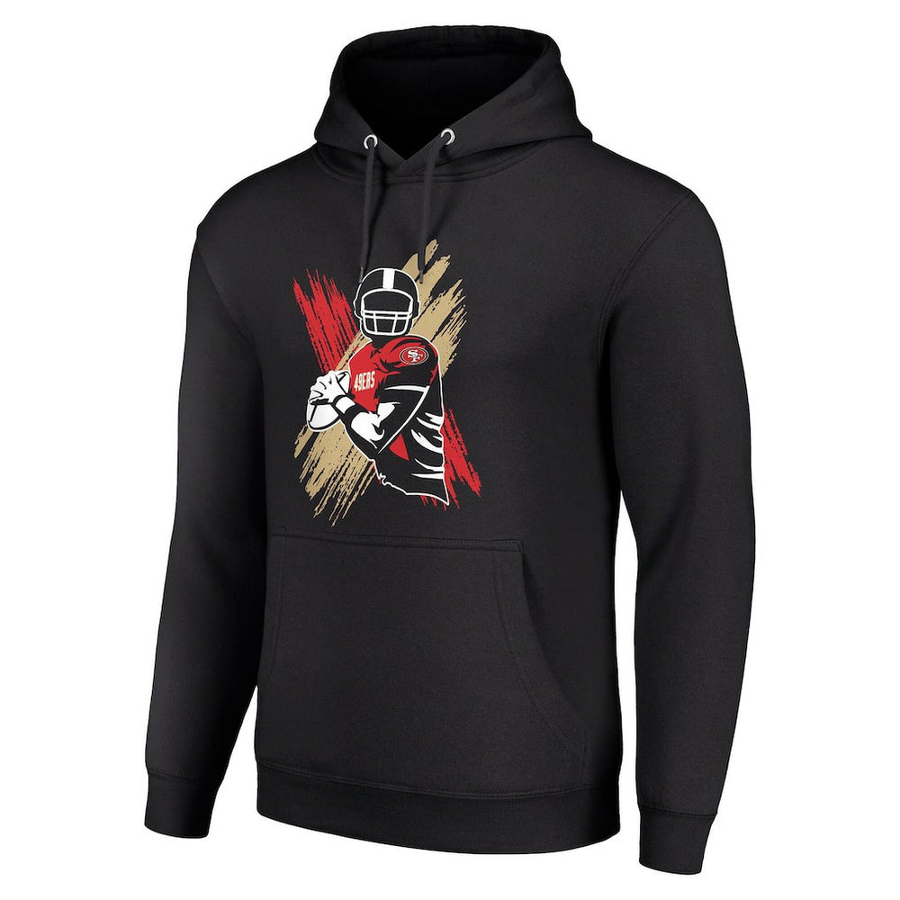San Francisco 49ers Starter Player X Fleece Pullover Hoodie Black