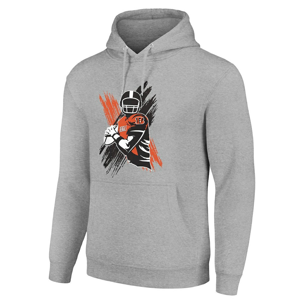 Cincinnati Bengals Starter Player X Fleece Pullover Hoodie Heather Gray
