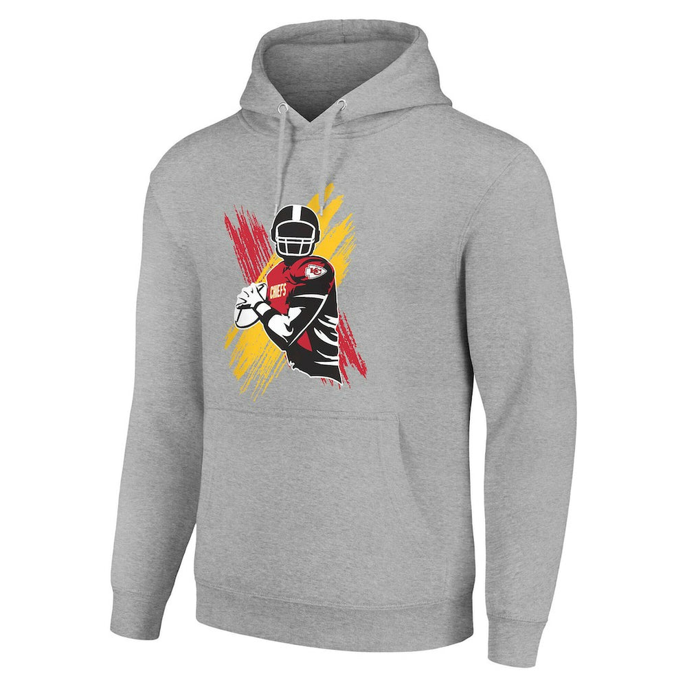Kansas City Chiefs Starter Player X Fleece Pullover Hoodie Heather Gray