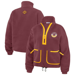 Washington Commanders WEAR by Erin Andrews Women's Polar Fleece Half-Zip Jacket Burgundy