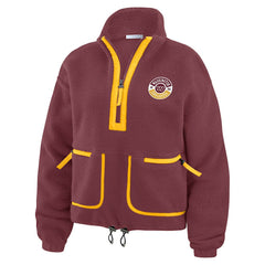 Washington Commanders WEAR by Erin Andrews Women's Polar Fleece Half-Zip Jacket Burgundy