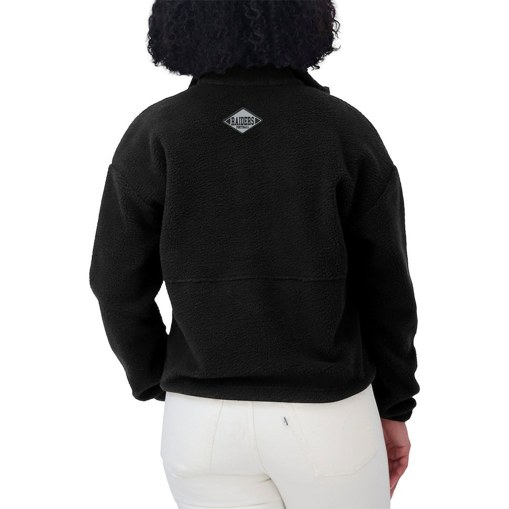 Las Vegas Raiders WEAR by Erin Andrews Women's Polar Fleece Half-Zip Jacket Black