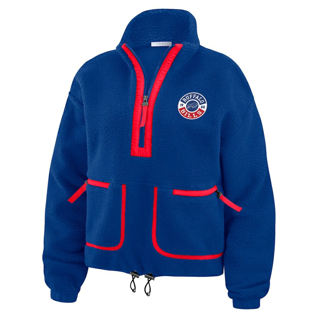 Buffalo Bills WEAR by Erin Andrews Women's Polar Fleece Half-Zip Jacket Royal