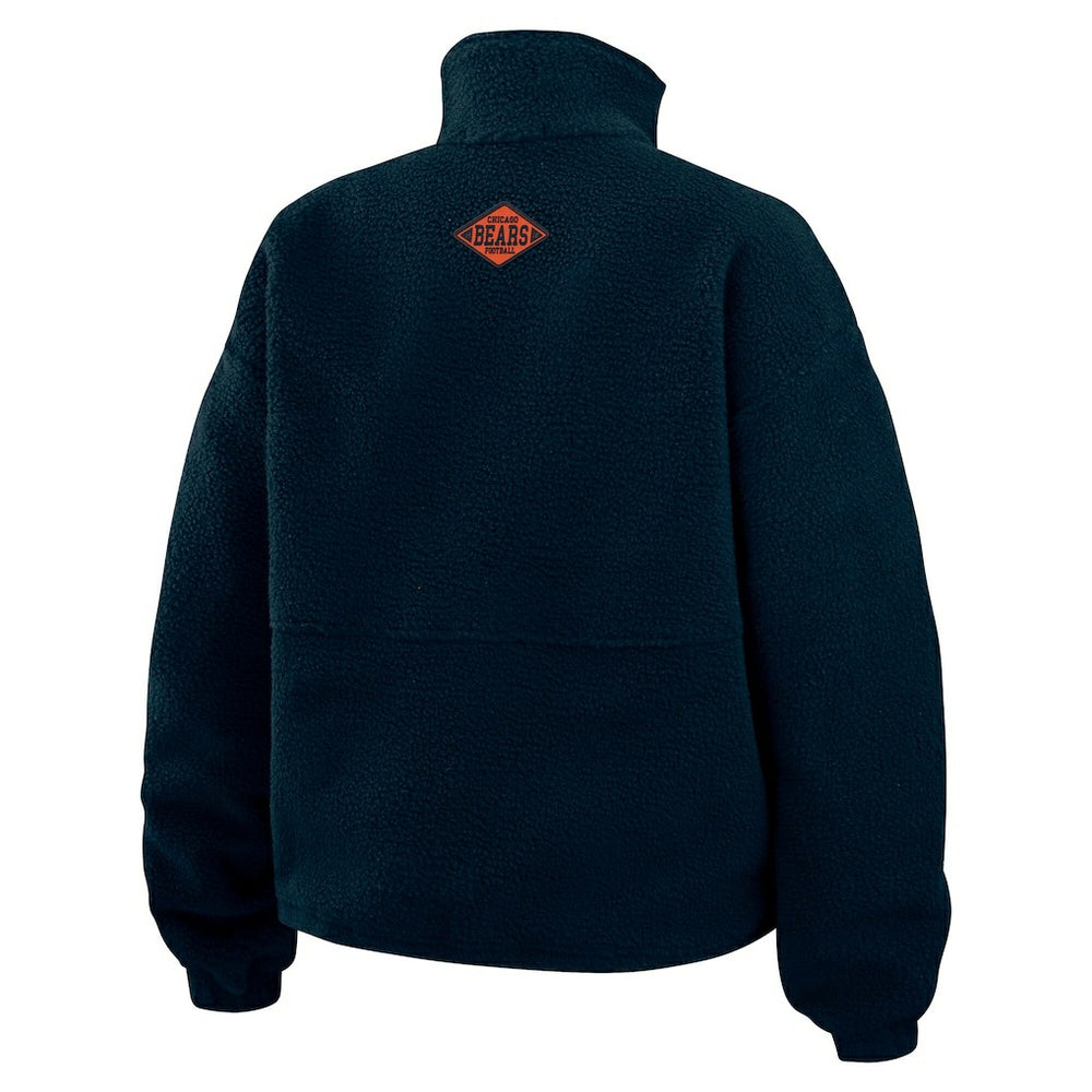 Chicago Bears WEAR by Erin Andrews Women's Polar Fleece Half-Zip Jacket Navy