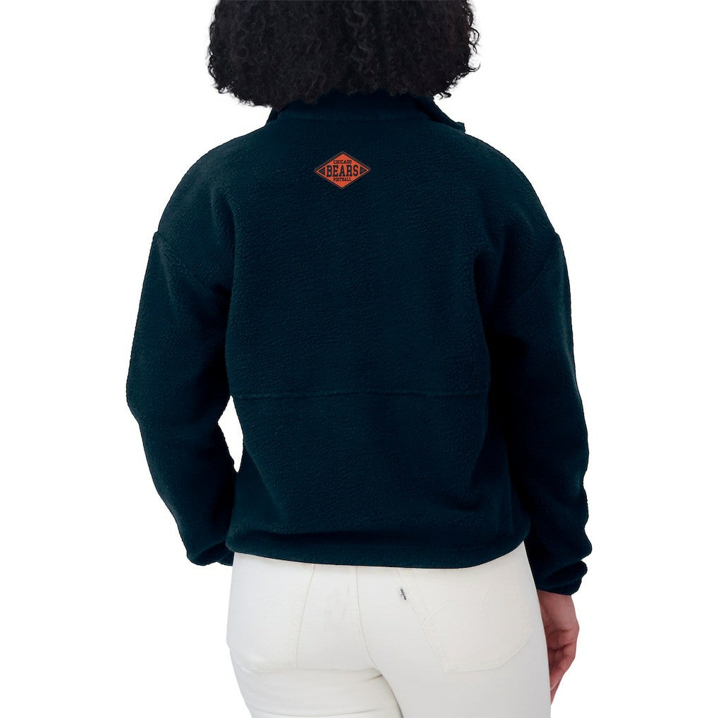 Chicago Bears WEAR by Erin Andrews Women's Polar Fleece Half-Zip Jacket Navy