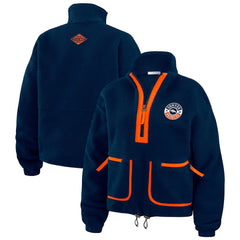 Denver Broncos WEAR by Erin Andrews Women's Polar Fleece Half-Zip Jacket Navy