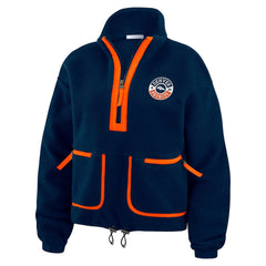 Denver Broncos WEAR by Erin Andrews Women's Polar Fleece Half-Zip Jacket Navy
