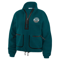 Philadelphia Eagles WEAR by Erin Andrews Women's Polar Fleece Half-Zip Jacket Midnight Green