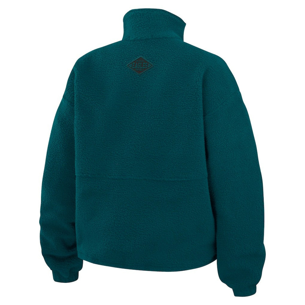 Philadelphia Eagles WEAR by Erin Andrews Women's Polar Fleece Half-Zip Jacket Midnight Green