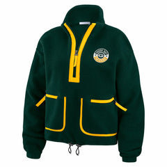 Green Bay Packers WEAR by Erin Andrews Women's Polar Fleece Half-Zip Jacket Green