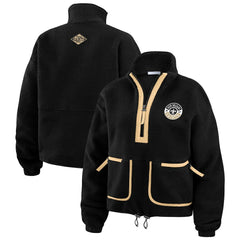 New Orleans Saints WEAR by Erin Andrews Women's Polar Fleece Half-Zip Jacket Black