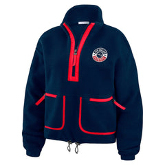 New England Patriots WEAR by Erin Andrews Women's Polar Fleece Half-Zip Jacket Navy