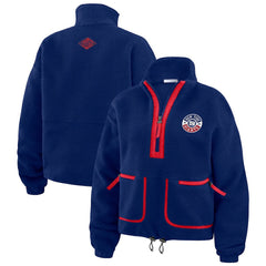 New York Giants WEAR by Erin Andrews Women's Polar Fleece Half-Zip Jacket Royal