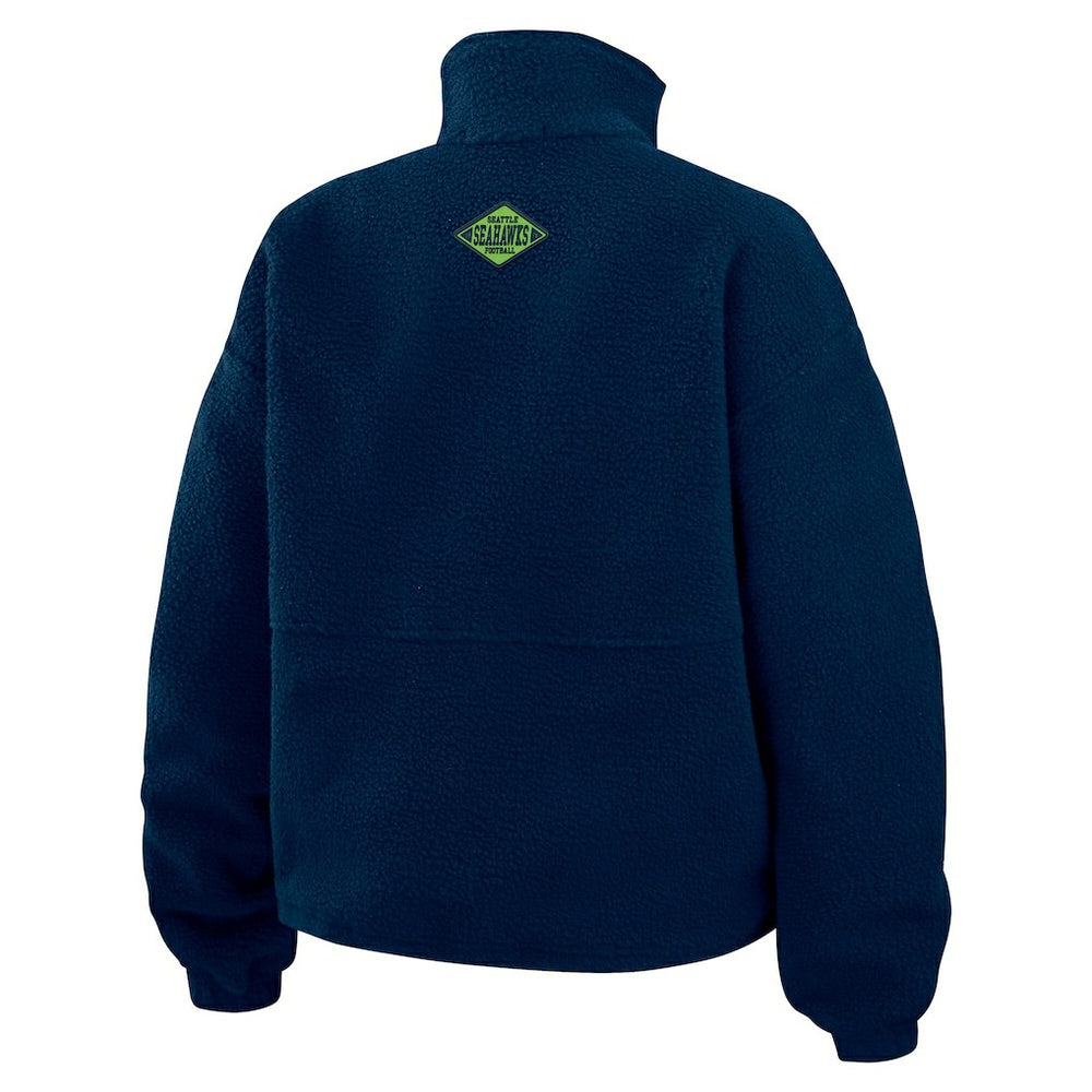 Seattle Seahawks WEAR by Erin Andrews Women's Polar Fleece Half-Zip Jacket College Navy