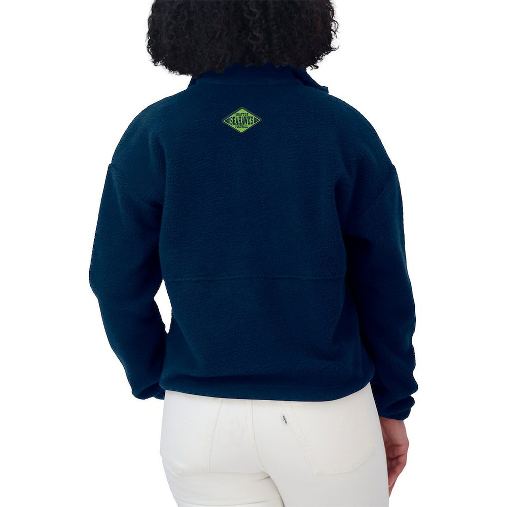 Seattle Seahawks WEAR by Erin Andrews Women's Polar Fleece Half-Zip Jacket College Navy