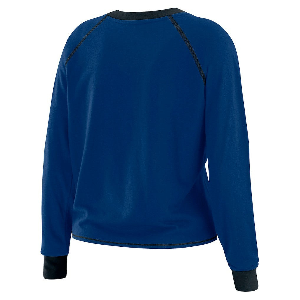 Indianapolis Colts WEAR by Erin Andrews Women's Tie-Front Long Sleeve Top Royal/Black