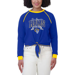 Los Angeles Rams WEAR by Erin Andrews Women's Tie-Front Long Sleeve Top Royal/Gold