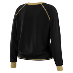New Orleans Saints WEAR by Erin Andrews Women's Tie-Front Long Sleeve Top Black/Gold