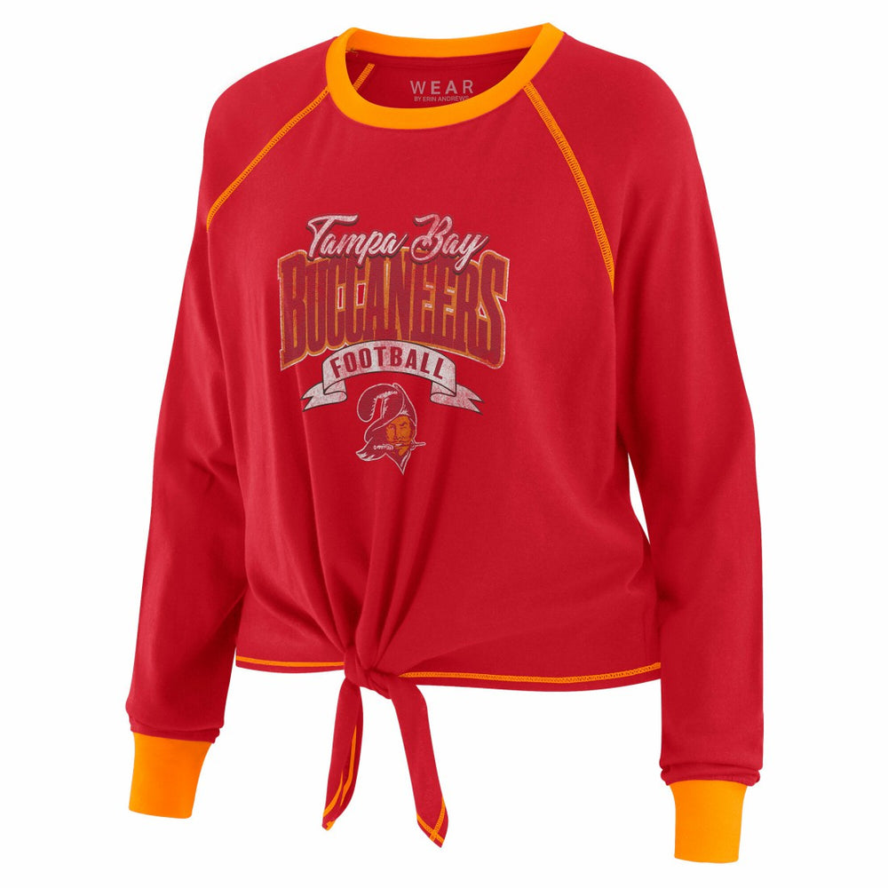 Tampa Bay Buccaneers WEAR by Erin Andrews Women's Tie-Front Long Sleeve Top Red/Orange