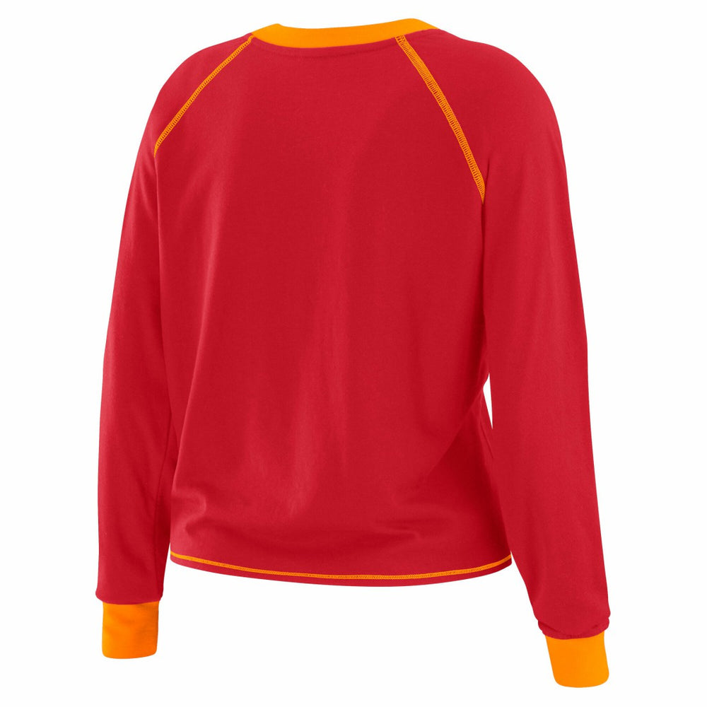 Tampa Bay Buccaneers WEAR by Erin Andrews Women's Tie-Front Long Sleeve Top Red/Orange
