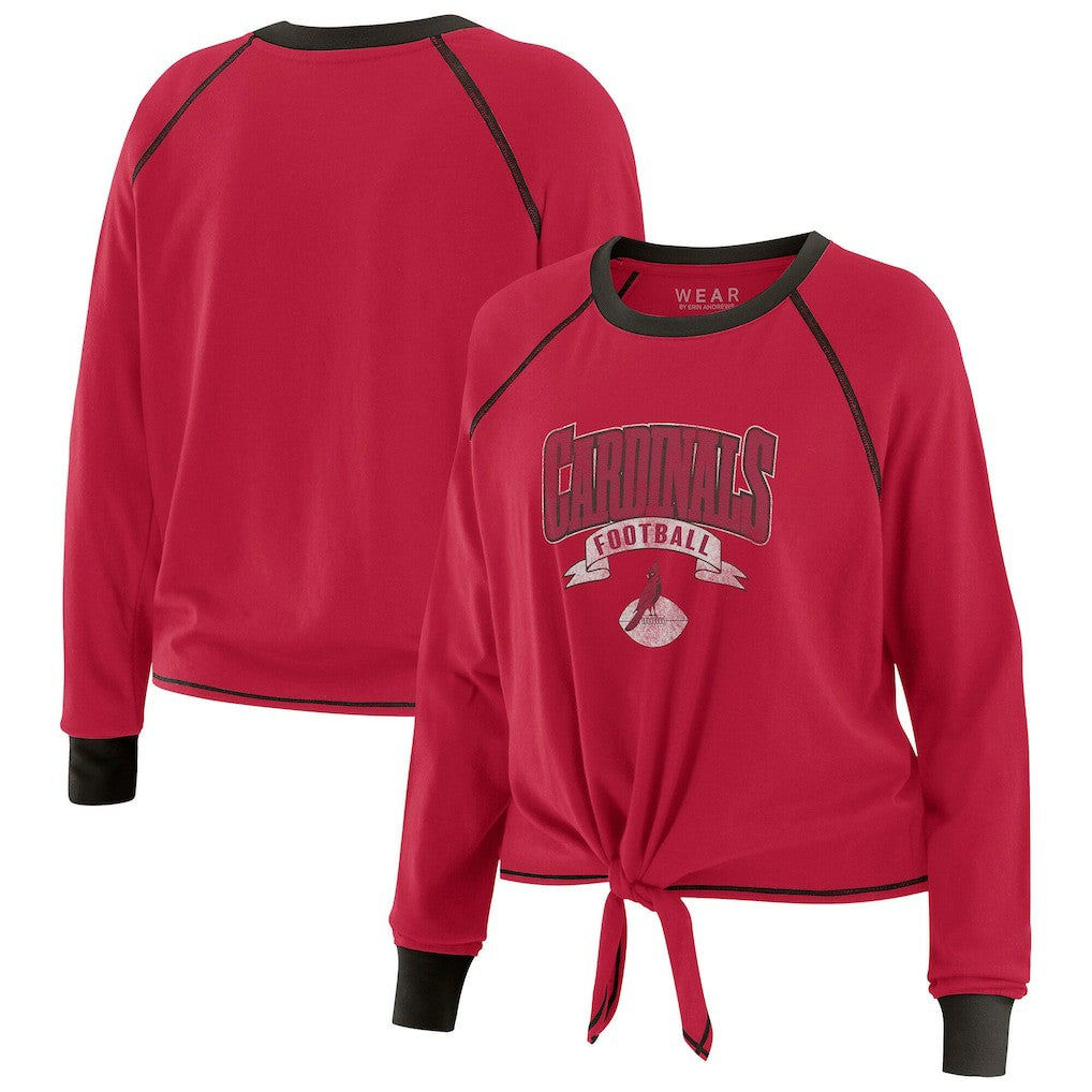Arizona Cardinals WEAR by Erin Andrews Women's Tie-Front Long Sleeve Top Cardinal/Black