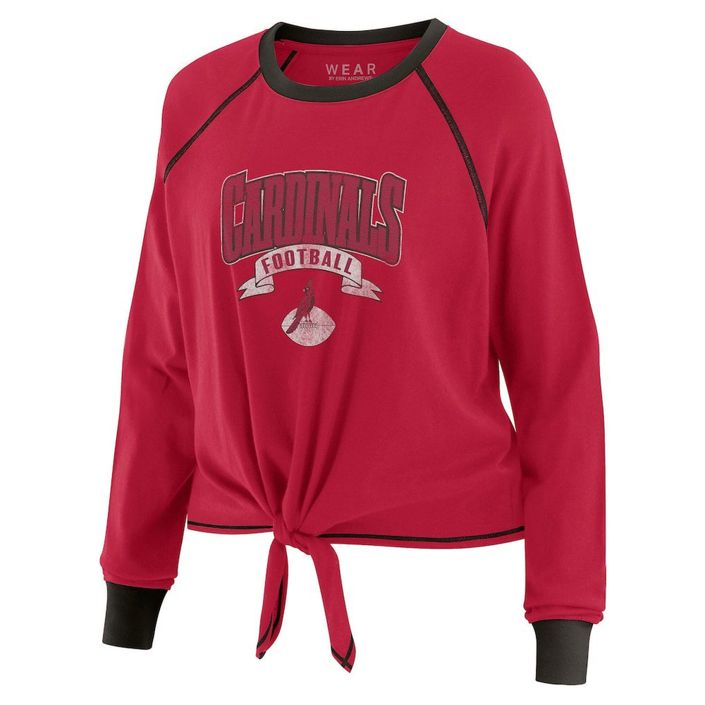 Arizona Cardinals WEAR by Erin Andrews Women's Tie-Front Long Sleeve Top Cardinal/Black