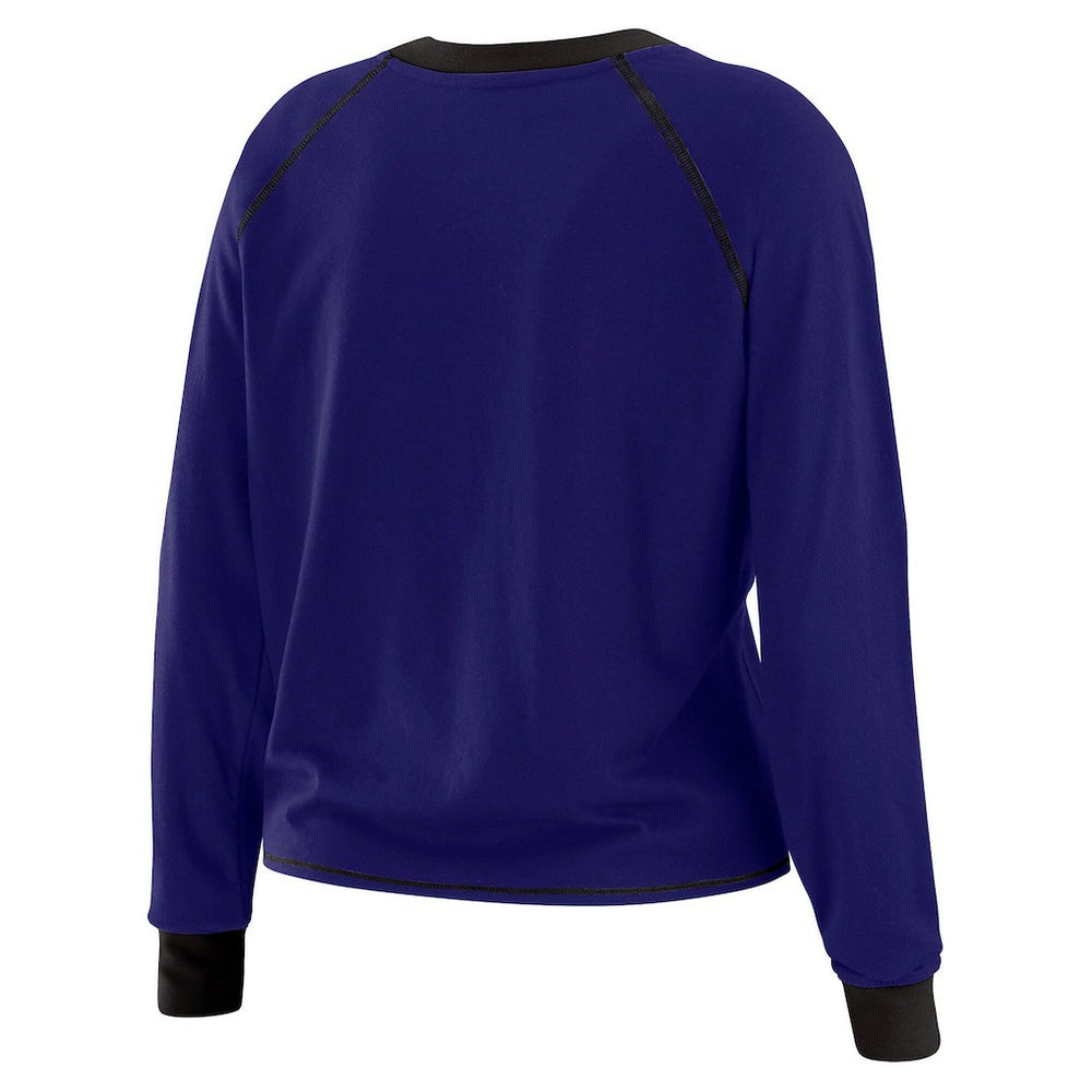 Baltimore Ravens WEAR by Erin Andrews Women's Tie-Front Long Sleeve Top Purple/Black