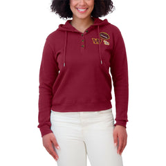 Washington Commanders WEAR by Erin Andrews Women's Waffle Hoodie Pullover Top Burgundy