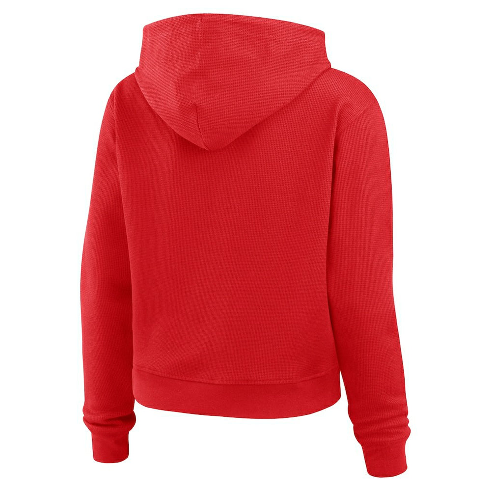 Atlanta Falcons WEAR by Erin Andrews Women's Waffle Hoodie Pullover Top Scarlet