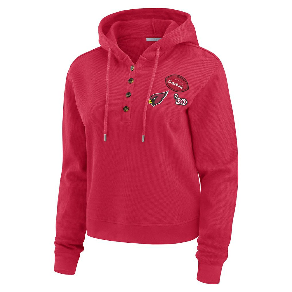 Arizona Cardinals WEAR by Erin Andrews Women's Waffle Hoodie Pullover Top Cardinal