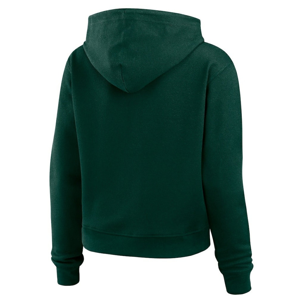 Green Bay Packers WEAR by Erin Andrews Women's Waffle Hoodie Pullover Top Green