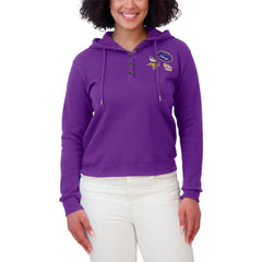 Minnesota Vikings WEAR by Erin Andrews Women's Waffle Hoodie Pullover Top Purple