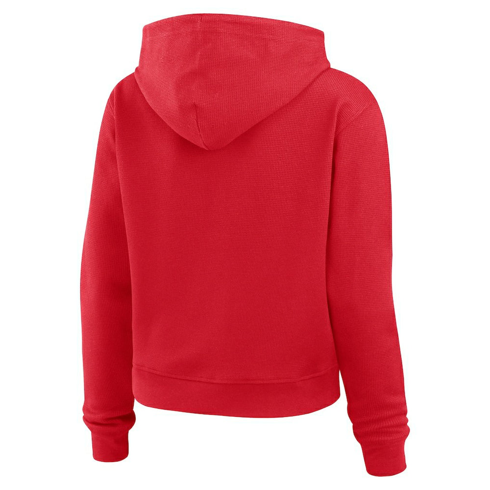 San Francisco 49ers WEAR by Erin Andrews Women's Waffle Hoodie Pullover Top Scarlet