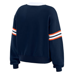 Denver Broncos WEAR by Erin Andrews Women's Lace-Up Pullover Sweatshirt Navy