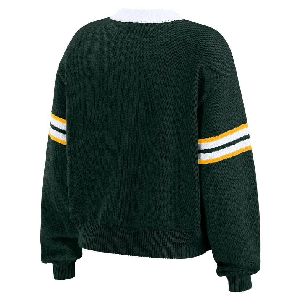Green Bay Packers WEAR by Erin Andrews Women's Lace-Up Pullover Sweatshirt Green