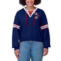 New York Giants WEAR by Erin Andrews Women's Lace-Up Pullover Sweatshirt Royal