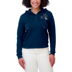 Dallas Cowboys WEAR by Erin Andrews Women's Waffle Hoodie Pullover Top Navy
