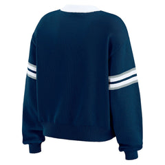 Dallas Cowboys WEAR by Erin Andrews Women's Lace-Up Pullover Sweatshirt Navy