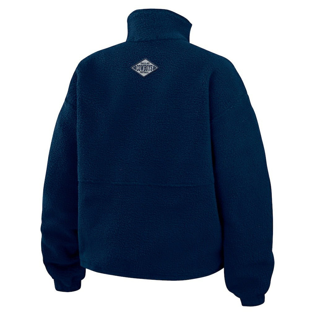 Dallas Cowboys WEAR by Erin Andrews Women's Polar Fleece Half-Zip Jacket Navy
