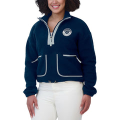 Dallas Cowboys WEAR by Erin Andrews Women's Polar Fleece Half-Zip Jacket Navy