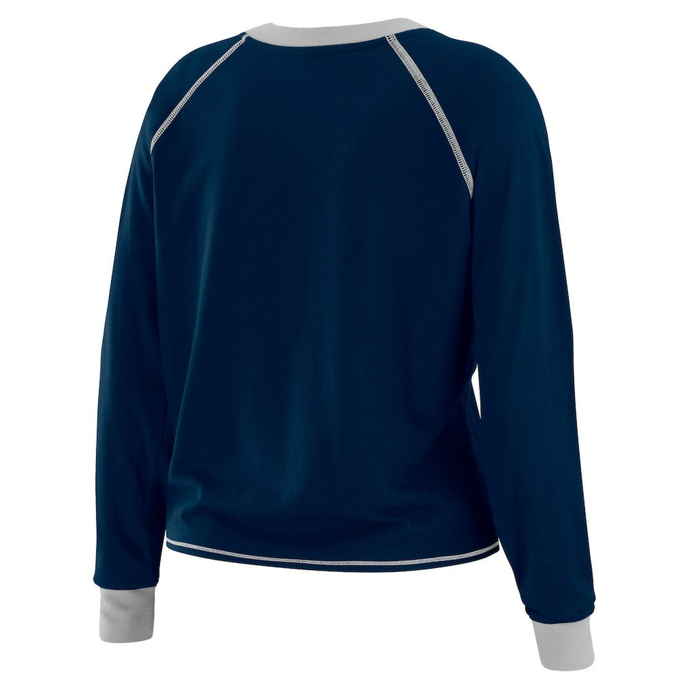 Dallas Cowboys WEAR by Erin Andrews Women's Tie-Front Long Sleeve Top Navy/