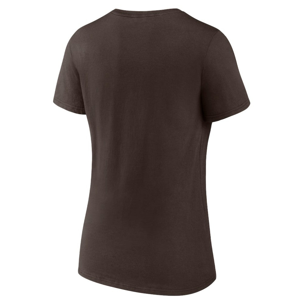 San Diego Padres Fanatics Women's Local V-Neck T-Shirt - Brown - Fanatics on Sale