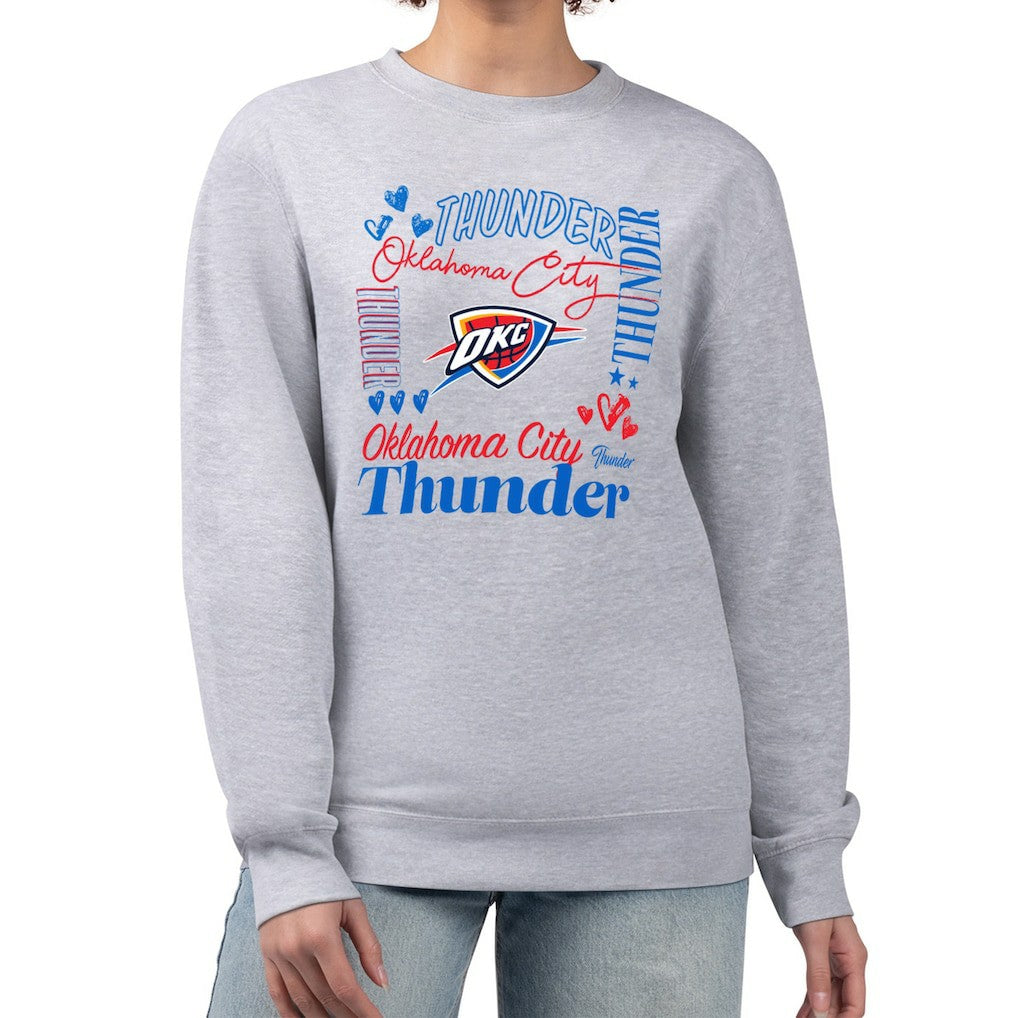 Oklahoma City Thunder G-III 4Her by Carl Banks Women's Collage Team Graphic Fleece Pullover Sweatshirt Heather Gray