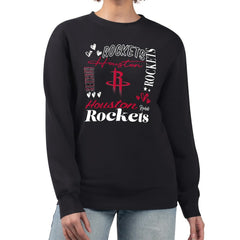 Houston Rockets G-III 4Her by Carl Banks Women's Collage Team Graphic Fleece Pullover Sweatshirt Black