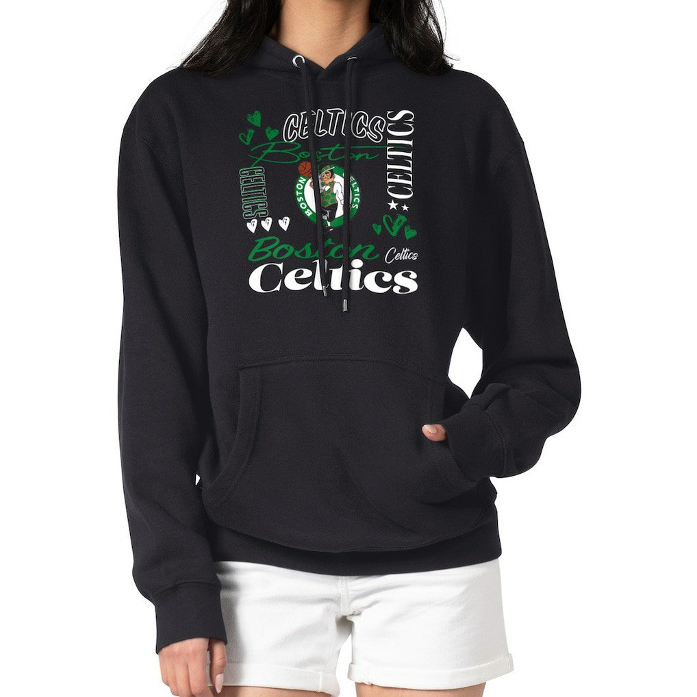Boston Celtics G-III 4Her by Carl Banks Women's Team Collage Graphic Fleece Pullover Hoodie Black