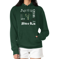 Milwaukee Bucks G-III 4Her by Carl Banks Women's Team Collage Graphic Fleece Pullover Hoodie Green
