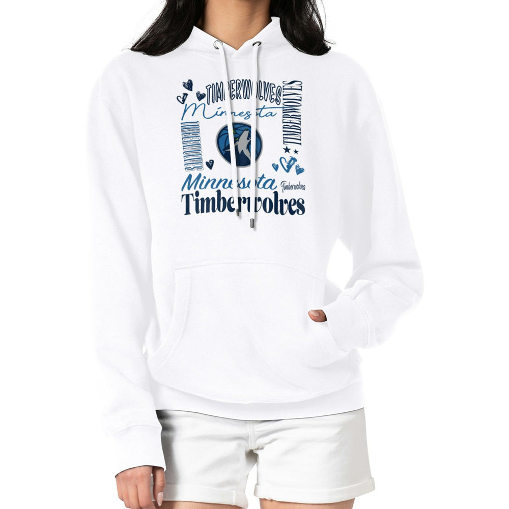 Minnesota Timberwolves G-III 4Her by Carl Banks Women's Team Collage Graphic Fleece Pullover Hoodie White