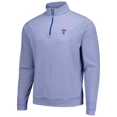 Texas Rangers Peter Millar Perth Sugar Stripe Performance Quarter-Zip Top - Royal - MLB Discount