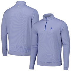 Los Angeles Dodgers Peter Millar Perth Sugar Stripe Performance Quarter-Zip Top - Royal - MLB on Sale